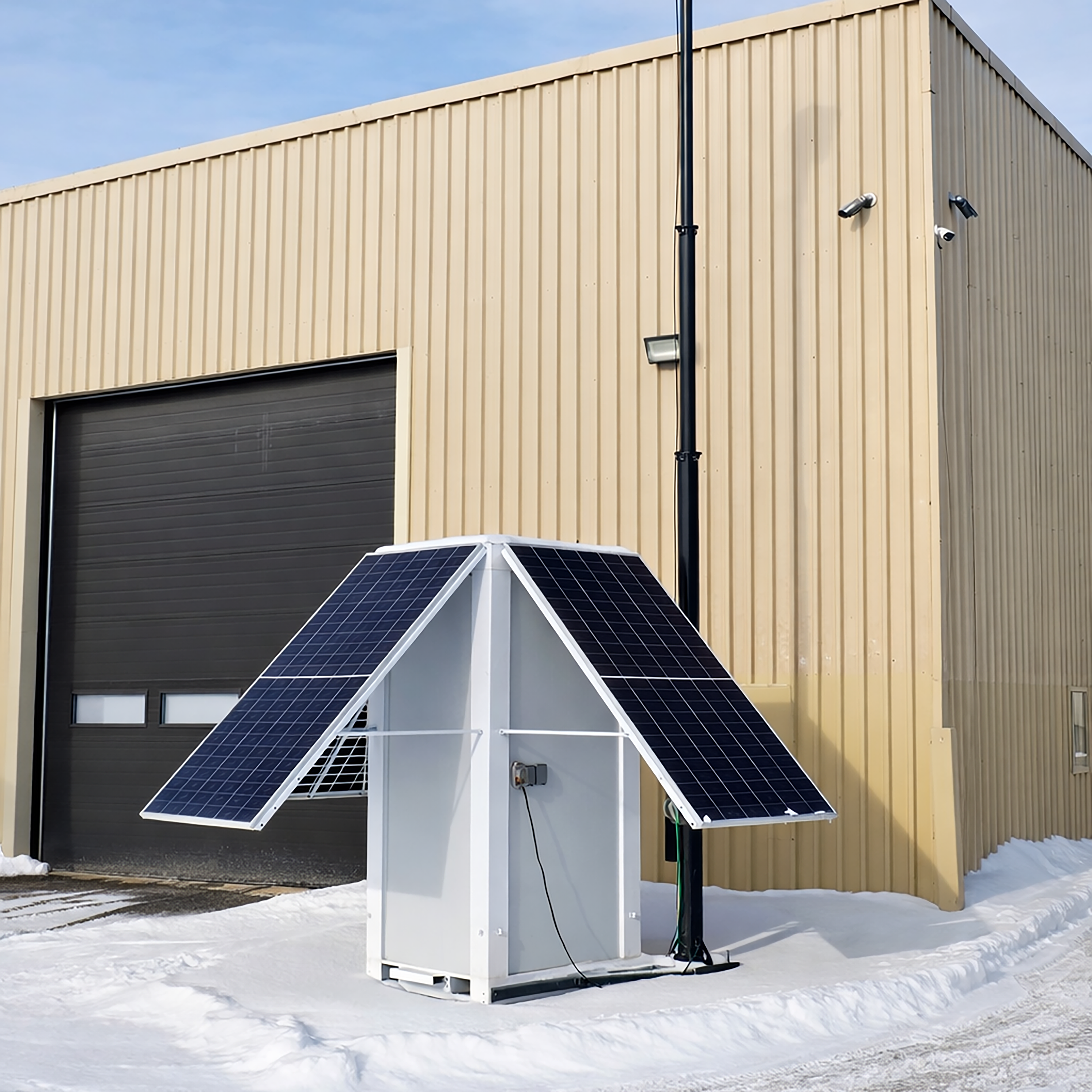 Li-cube Security with 1800W of Solar Panels
